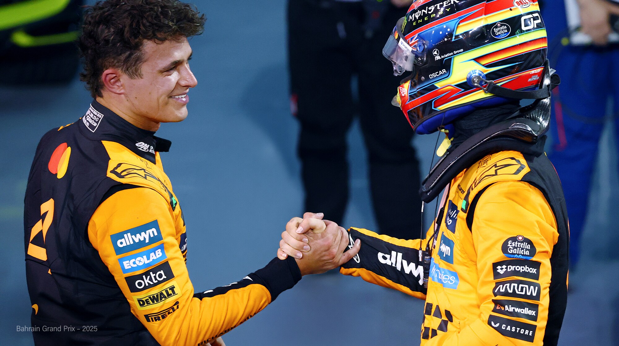 McLaren drivers shaking hands