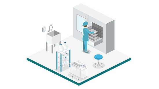 Ecolab Instrument Reprocessing Room