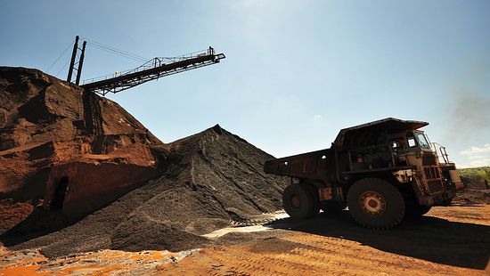 Mining truck in mine